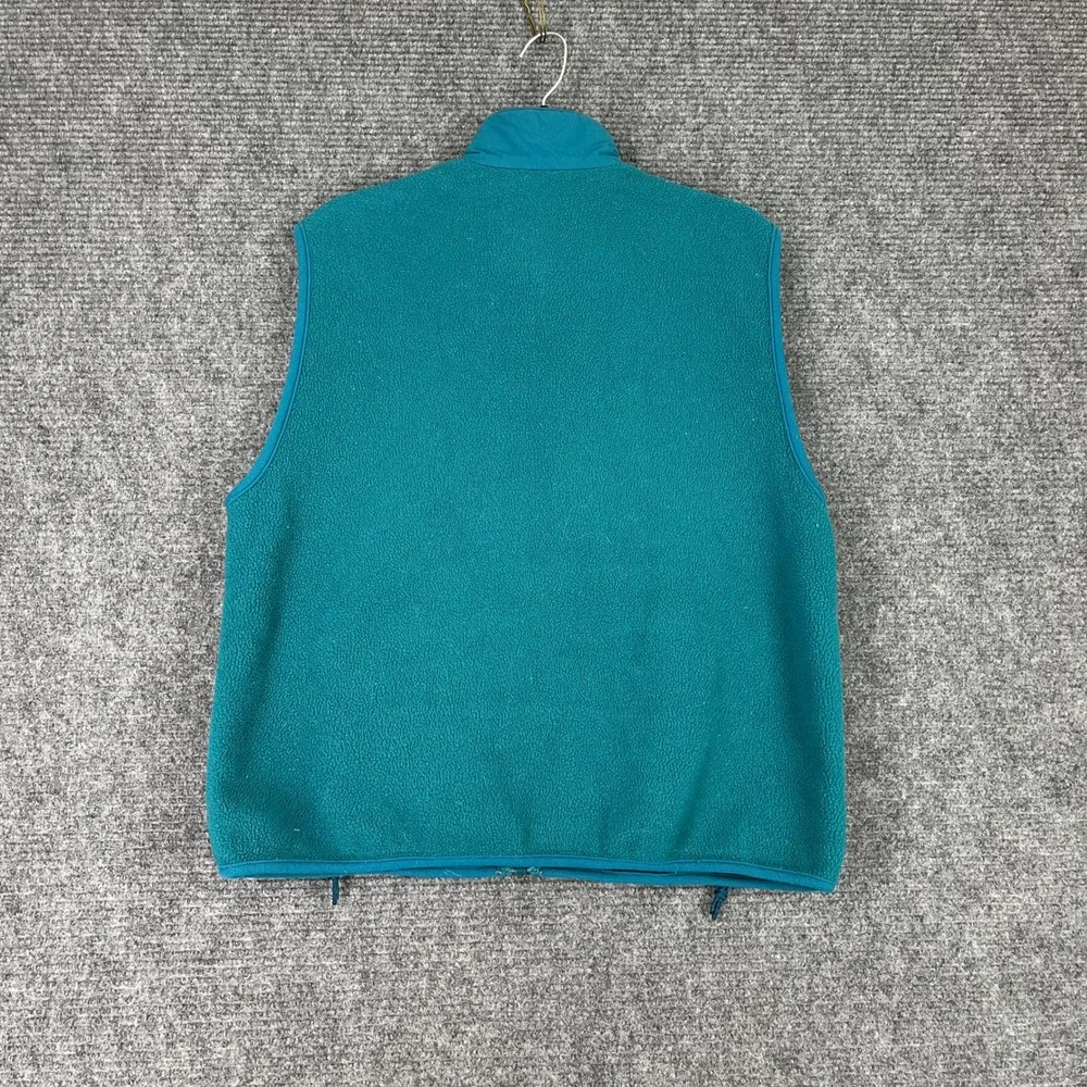 Vintage 90s Columbia Fleece Vest Women L Full Zip Mock Neck Outdoor Hiking Layer